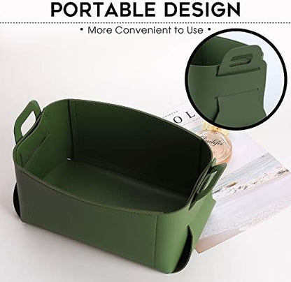 KINIVA Gift Baskets for Present-Valet Tray Organizer - Leather Dresser