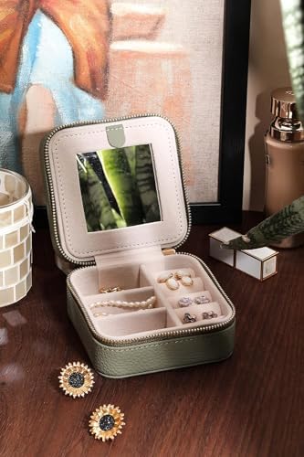 S.Leaf Initial Travel Jewelry Case - Portable Jewelry Box for Women