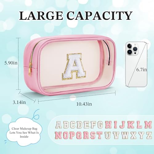 YOOLIFE Birthday Gift for Kid Girl Women Initial Travel Makeup Bags