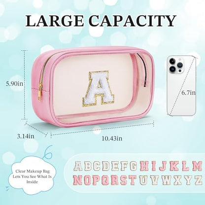 YOOLIFE Birthday Gift for Kid Girl Women Initial Travel Makeup Bags
