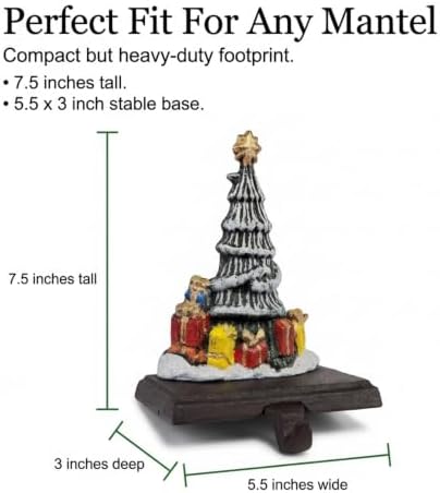 Lulu Decor, Cast Iron Decorative Christmas Tree Stocking Holders for