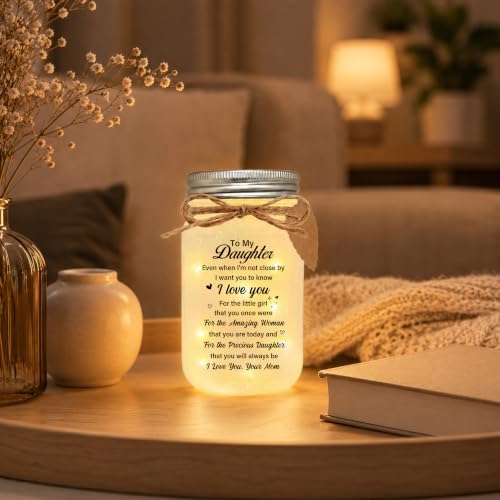 Daughter Gifts from Mom, to My Daughter Mason Jar Night Lights