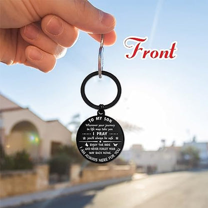 ENGZHI Son Christmas Keychain, Son Gifts for Teen Boys Stocking