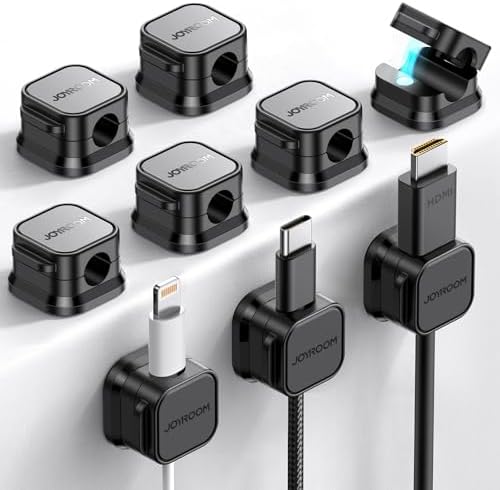 JOYROOM 9 Pack Magnetic Cable Clips Cord Organizer Adhesive Wire