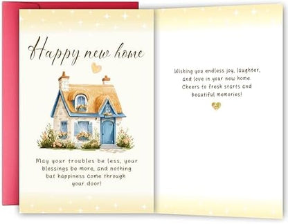 New Home Card, Housewarming Greeting for Women Men, Happy New Home