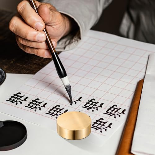 Homoyoyo 2pcs Brass Paperweight for Calligraphy and Writing Supplies
