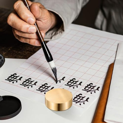Homoyoyo 2pcs Brass Paperweight for Calligraphy and Writing Supplies