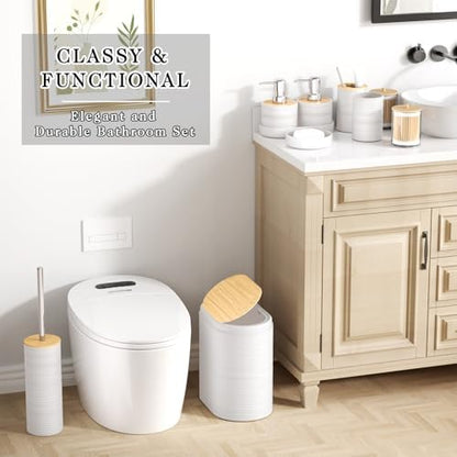 XLHOMO White Bathroom Set - 10PC Bathroom Accessories Set, Luxury