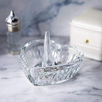 H&D HYALINE & DORA Crystal Glass Ring Holder Dish for Jewelry
