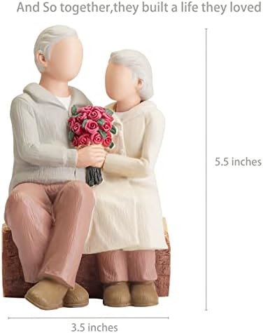 Rose Couple Home Decor Figurine, Romantic Loving Sculpted Hand Painted