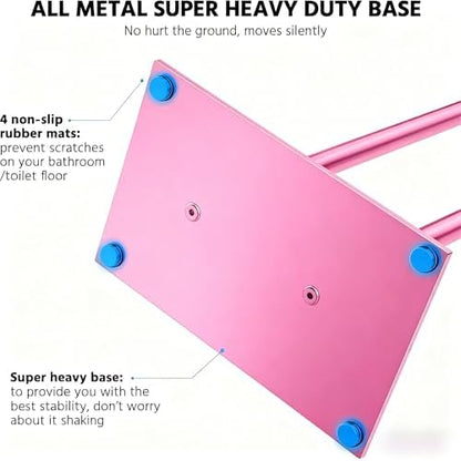 CISILY Pink Toilet Paper Holder Stand with Phone Shelf, Bathroom