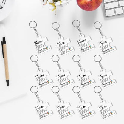 Team Appreciation Gifts Bulk Thank You Keychains for Coworkers