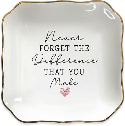 Teacher Appreciation Gifts for Women, Ceramic Ring Dish Tray