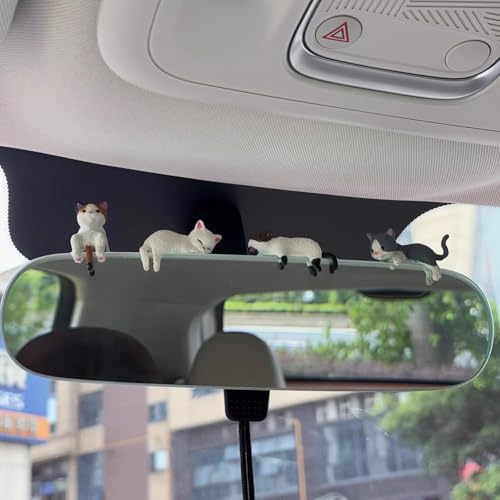12 Pcs Cat Car Decor Dashboard Accessories, Mini Cat Figurines Cute