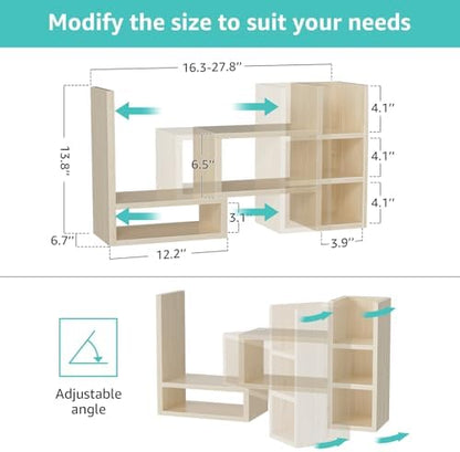 NUTIKAS Desk Shelves Desktop Organizer Shlef - Natural Wood Tone