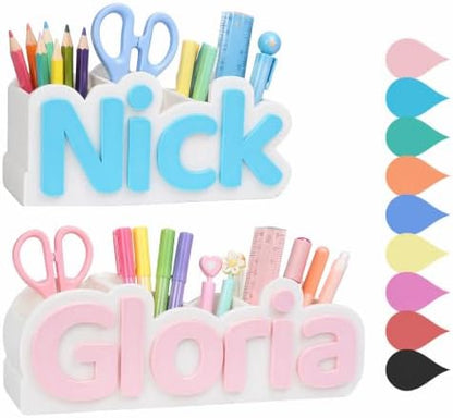 Personalized Name Desk Organizer 3D Printed Pen Pencil Holder
