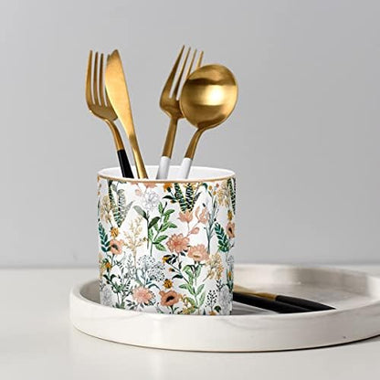 Large Capacity Colored Pen Holder for Desk, Ceramic Pencil Holder Pen