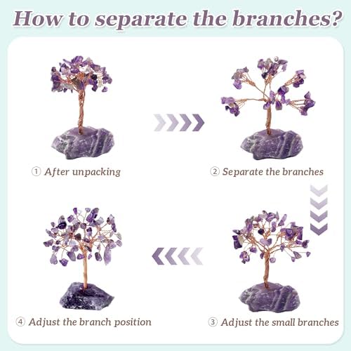YATOJUZI Amethyst Crystal Tree Purple Desk Accessories Gifts for Women