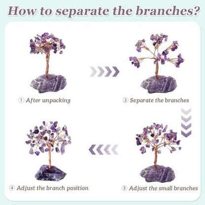 YATOJUZI Amethyst Crystal Tree Purple Desk Accessories Gifts for Women