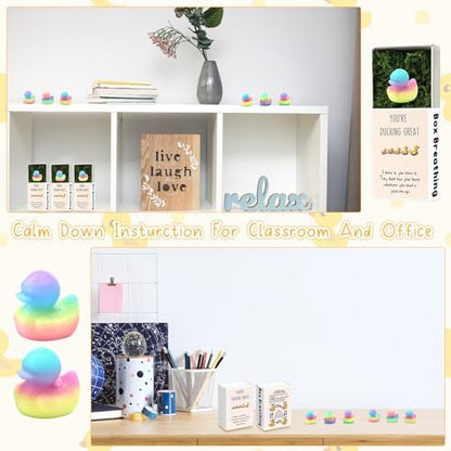 Wonderjune 30 Sets Positive Figures Gifts for Staffs, Luminous Duck
