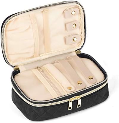 Teamoy Jewelry Travel Case Organizer, Small Jewelry Storage Bag, Black