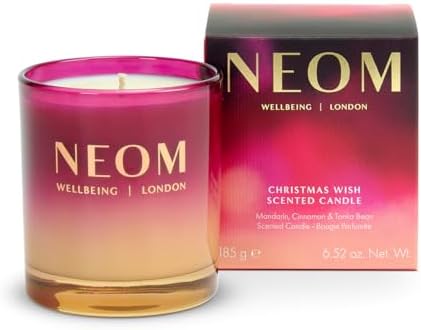 NEOM Christmas Wish Candle, 1 Wick | Mandarin, Cinnamon & Tonka Bean I