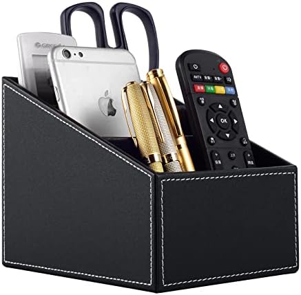 Fashionable PU Leather TV Remote Control Holder with 3 Compartments