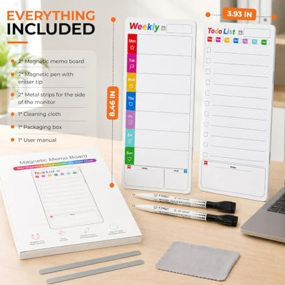 Office Supplies Desk Accessories 2pcs Computer Monitor Magnetic Memo