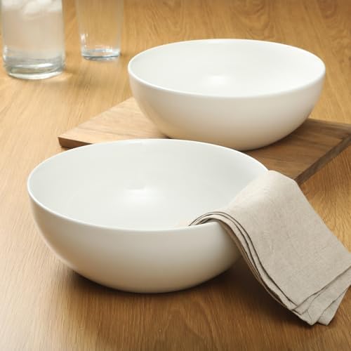 Gibson Home Extra Large Serving Bowls Set of 2-100 oz 10-Inch White