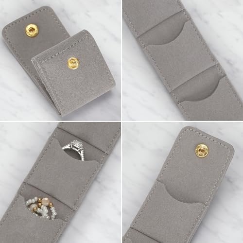 KUKUVR Mini Travel Jewelry Organizer Bag (Grey)