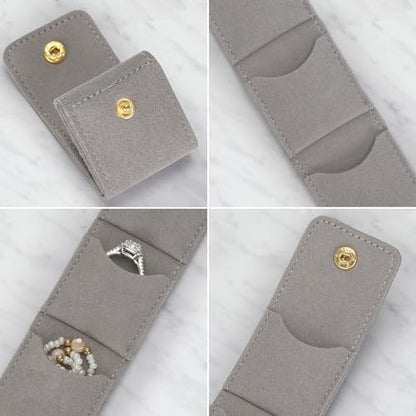 KUKUVR Mini Travel Jewelry Organizer Bag (Grey)