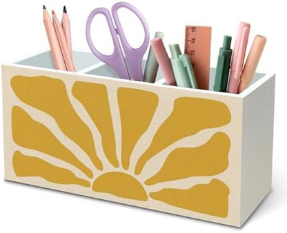 DILSJ Boho Abstract Sunshine Pen Pencil Holder Organizer for Desk