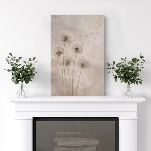 wall26 Canvas Print Wall Art Dandelion Neutral Watercolor Dandelion