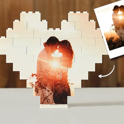 NAZENTI Personalized Building Brick Photo Block, Customized Photo