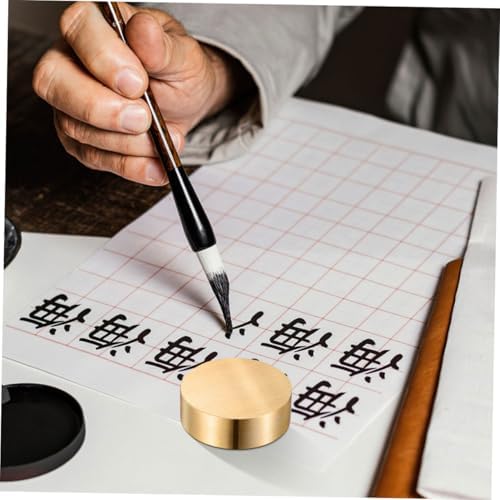 Brass Calligraphy Paperweights 2pcs for Office Desk Decor