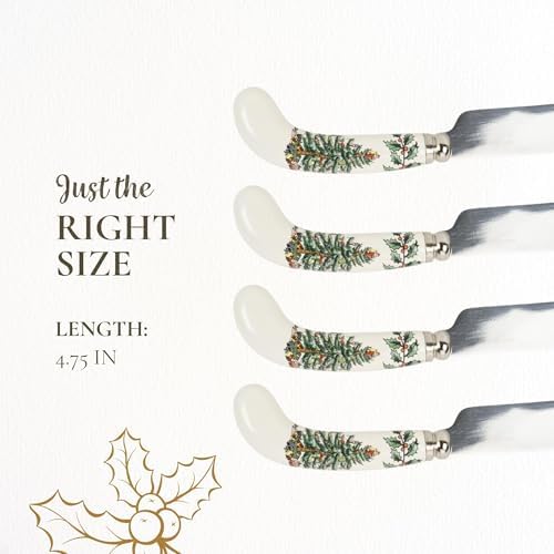 Spode Christmas Tree Spreaders - Set of 4, Porcelain Handles