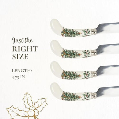 Spode Christmas Tree Spreaders - Set of 4, Porcelain Handles