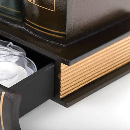 Tosnail Decorative Pen Holder with Storage Drawer, Wooden Pencil