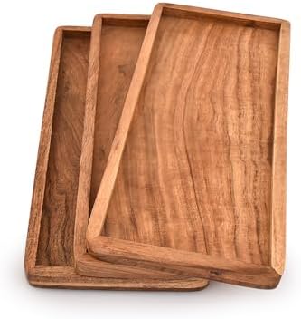 Platter Acacia Wood Serving Platters Set of 3 Cake Appetizer Plates