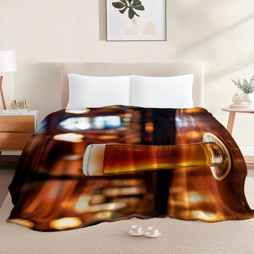 Brown Throw Blanket King Size 90" X 90", Super Soft and Warm Fleece