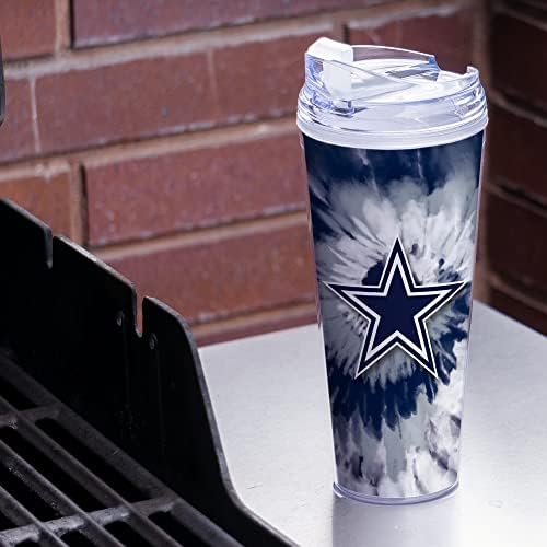 Rico Industries NFL Football Glitter 24oz Acrylic Glitter Tumbler with