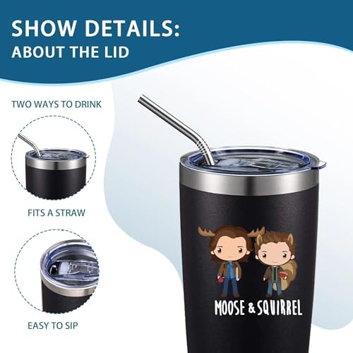 20oz Supernatural Moose Squirrel Insulated Stainless Steel Tumbler