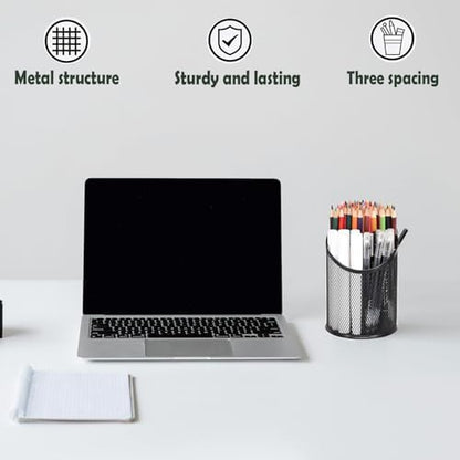 MINDEPOT 2 Pack Pencil Holder Pen Cup for Desk Round Pen Organizer