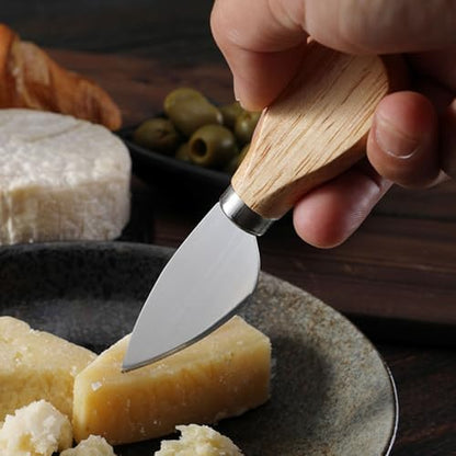 Linwnil Mini Cheese Knife Set with wood Handle - Stainless Steel