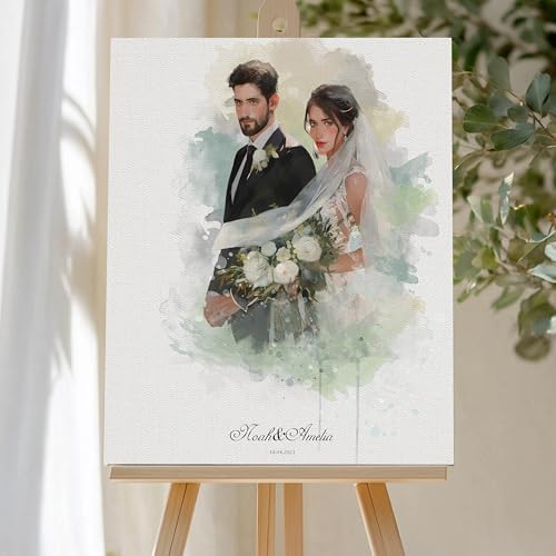 Dotride Watercolor Custom Couple Portrait Gift from Photo