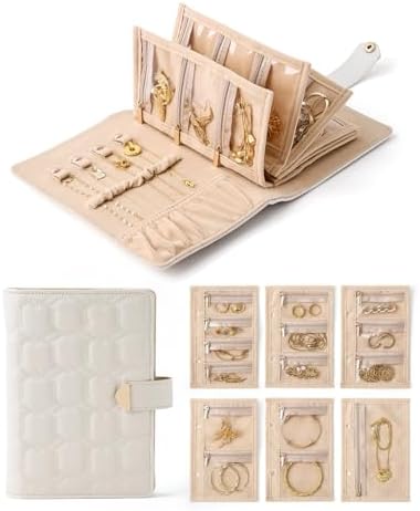 CASEGRACE Travel Jewelry Organizer Case,Portable Jewelry Storage Book