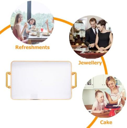 Rectangular Acrylic Dessert Tray with Handles for Cupcakes