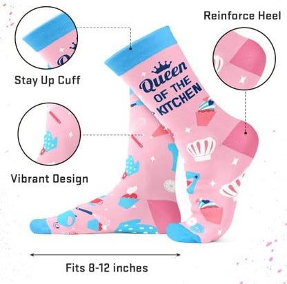 Cooking Gifts for Women, Men - Funny Baking, Chef, Grilling Socks