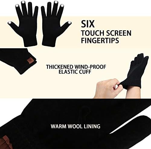 FZ FANTASTIC ZONE Winter Beanie Hats Scarf Touchscreen Gloves for Men