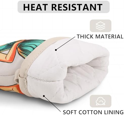 Miracu Funny Oven Mitts for Women, Cute Oven Mitt Set, Fun Kitchen